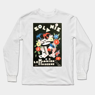 SOLANIS Le Magicien Moderne 1945 Vintage French Theater Magic Performance Long Sleeve T-Shirt